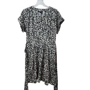 Simply Vera Vera Wang Crepe Shirt Dress Size large Black/White